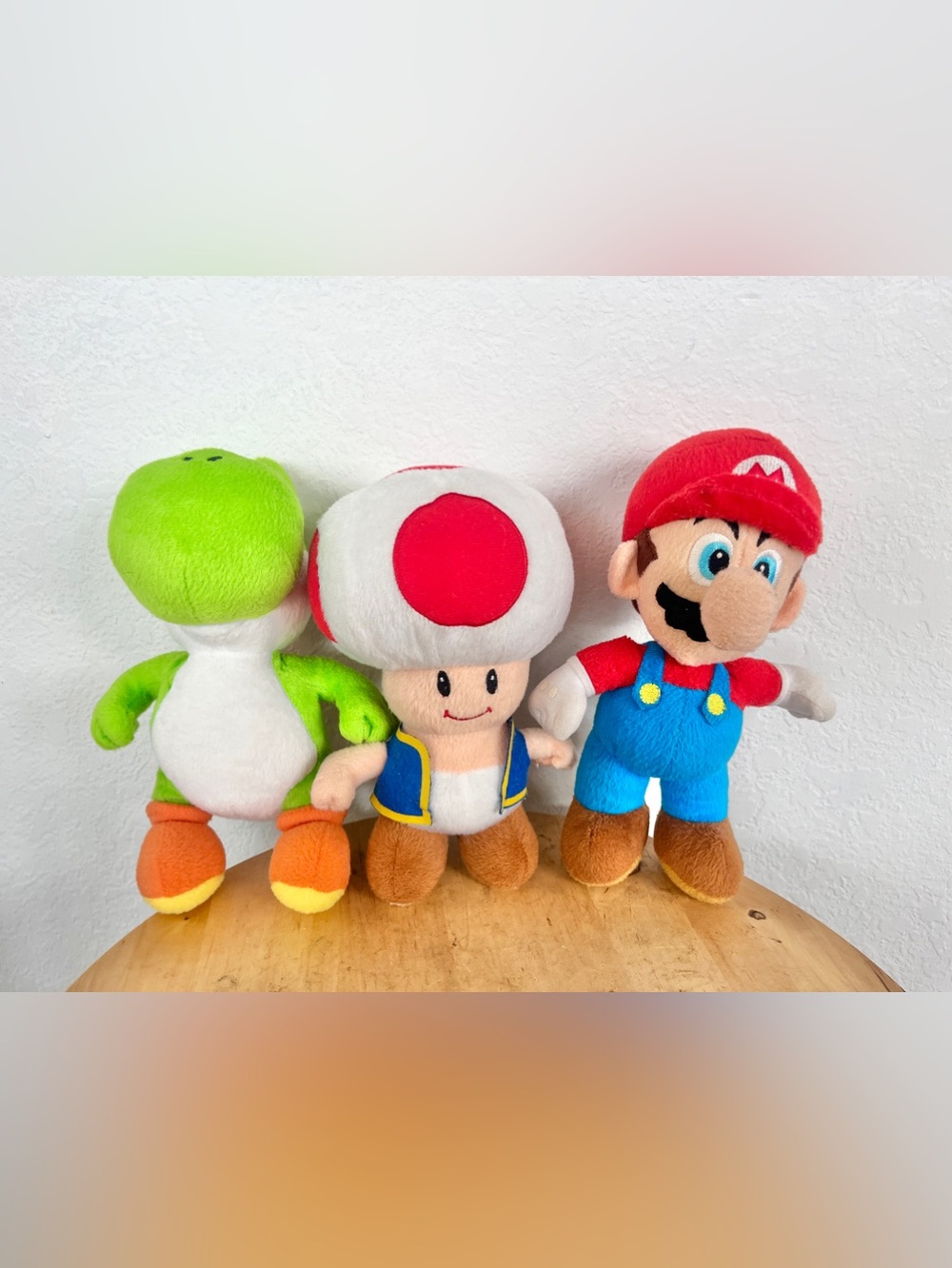 Lot Of 3 Super Mario Bros Plush Toys, Mario, Yoshi And Toad
